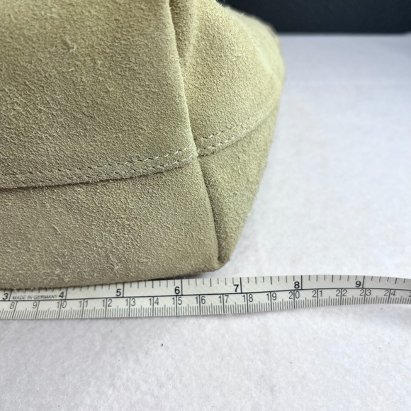 Margot New York Suede Leather Crossbody Shoulder Bag Cream Beige Minimalist - Picture 10 of 10